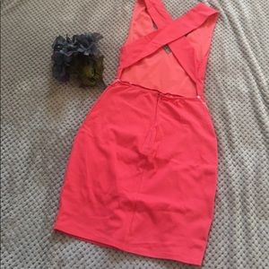 Lulu’s coral open back dress